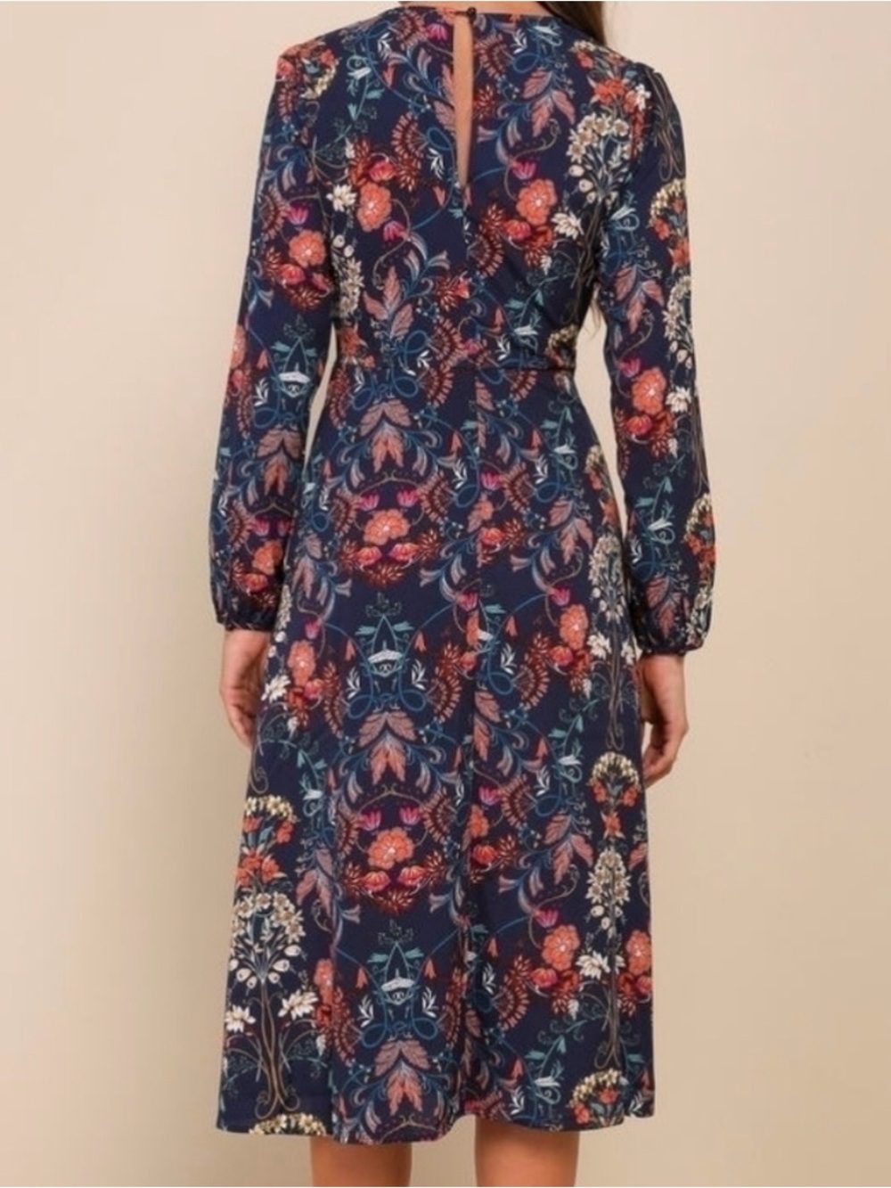 I Madeline Garden Splendor Floral Empire Waist Midi Dress Size Small - Picture 2 of 12